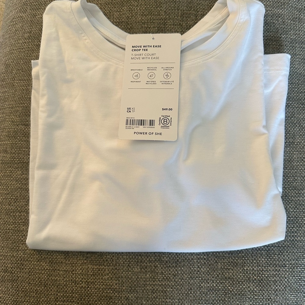 Athleta White Move With Ease Crop Tee - Picture 6 of 8
